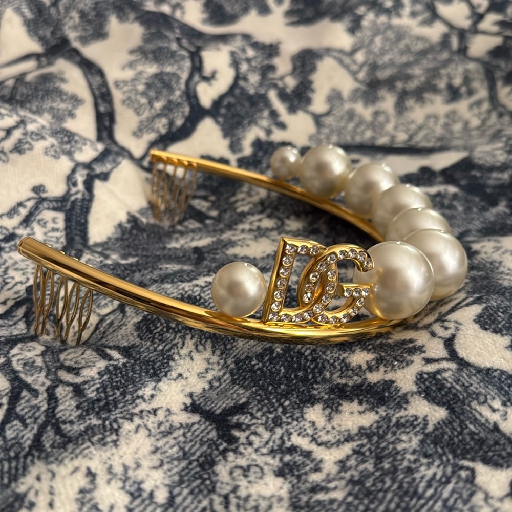 Dolce and Gabbana Tiara Crown Pearl Headband
